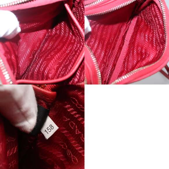 PRADA Shoulder Bag Nylon Red Gold - Picture 13 of 13